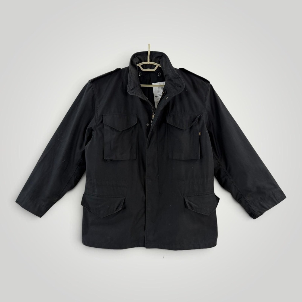 Alpha Industries Field Jacket Men's Large Regular Black Military Cold Weather